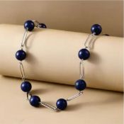 New! Lapis Lazuli Necklace (Size - 20) In Stainless Steel