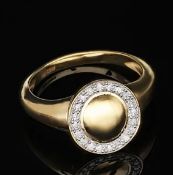 New! Diamond Ring In Vermeil Yellow Gold Plated Sterling Silver