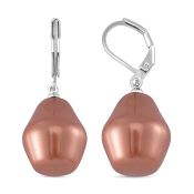 New! Peach Shell Pearl Earrings