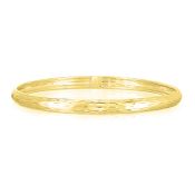 New! Yellow Gold Overlay Sterling Silver Bangle