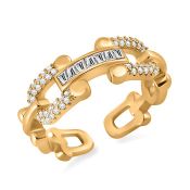 New! Designer Inspired -White Cubic Zirconia Adjustable Ring