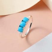 New! Arizona Sleeping Beauty Turquoise Trilogy Ring