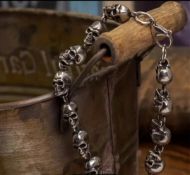 New! Vintage Gothic Full Skull Bracelet