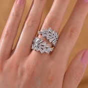 New! Designer Inspired - White Cubic Zirconia Adjustable Ring