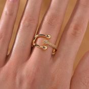 New! Designer Inspired -White Cubic Zirconia Adjustable Ring