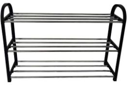 6 x 3 Tier Black Shoe Rack L19
