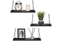 Set of 3 Black Shelves RRP £14.99 ea L15