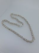Silver round link byzantine chain