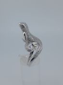 Silver Lizard Ring Set With CZ Stones