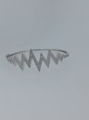 Silver CZ Set Hinged Bangle