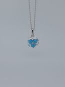 Nicole Barr Silver and Enamelled and Sapphire Pendant