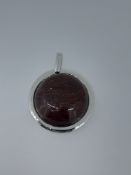 Silver Pendant Set With Mahogany Obsidian Cabochon Stone