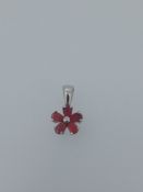 Silver and Natural Ruby Pendant