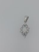 Silver Pendant Set With Synthetic Opal and CZ Stones