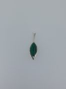 Silver and malachite set pendant