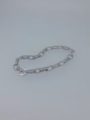 UK Hallmarked Silver CZ Set Bracelet