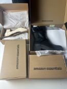 4 Pairs of New Amazon Essentials Shoes To Include Cropped Toe Biker Boots