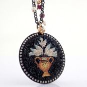 An Exquisite Necklace Detailed With Micro-Mosaic and Brilliant Diamonds