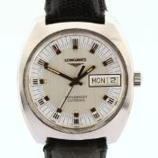 Longines/Conquest Ultronic Day Date - Gentlemen's Steel Wristwatch