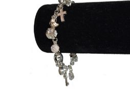 Sterling Silver 925 13 Charm Bracelet - Sally Antique