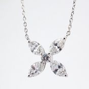 An Exquisite 18k White Gold Necklace Detailed With 1ct Diamonds