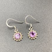 Amethyst With Handmade Silver Earrings