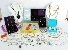 Large Collection 53 Items Sterling Silver Jewellery