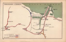 Frodingham & Grimsby Antique Detailed Railway Junction Diagram-142.