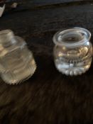 2 Vintage Glass Ink Wells/Bottles