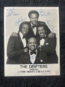 The Drifters 4 Signatures On Promotional Photo Card