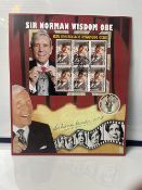 Norman Wisdom Signed Stamp Set Card