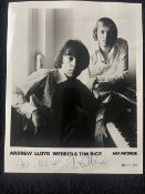 Andrew Lloyd Webber & Tim Rice Original Signatures On Promotional Photo Card