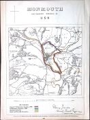 Monmouth Usk District Wales Boundary Commission 157-Year-Old Antique Map.