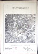Canterbury Kent Boundary Commission 157-Year-Old Coloured Antique Map.