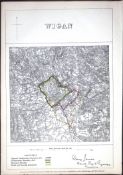 Wigan Lancaster Boundary Commission 157-Year-Old Scarce Antique Map.