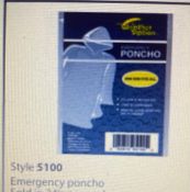Weather Station Brand Emergency Clear Plastic Poncho's - Great To Pop In Your Pocket Or Bag Over...