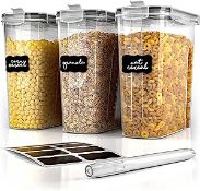 10 x Simply Gourmet Cereal Containers Storage Set - 3 Airtight Dry Food Bins With Lids