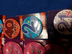 Selection of Novelty Badges. Minimum Quantity 30