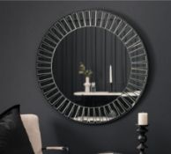 90cm Smoked Glass Sunburst Mirror