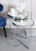 Chrome and Mirror Plate Nest Side Tables