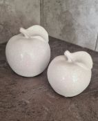 White Glitter Apples x 7