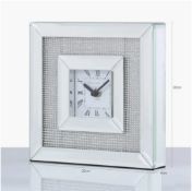 Silver Mirror Glitz Clock x 2