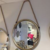 Gold 40cm Rope Hanging Mirror x 4