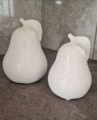 White Glitter Pears x 6