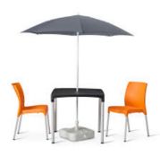 Brand New & Packaged Sets of Tabilo Solas Table, Parasol & Base Set With Round Parasol