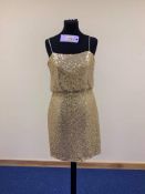 Gold Cocktail Dress In Size 10 Sequinned