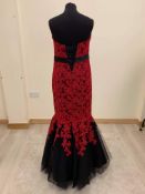 Venus Bridal Lace Up Back Size 12 Wedding Dress In Red and Black Fishtail