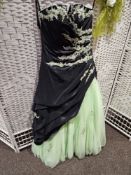 Prom Dress In Black and Lime Green Size 8 To 10