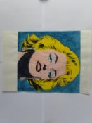 Andy Warhol Mixed Media On Paper Signed, Sealed