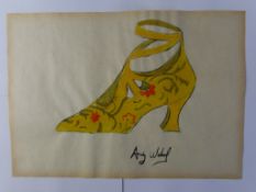 Andy Warhol Mixed Media On Paper Signed, Sealed